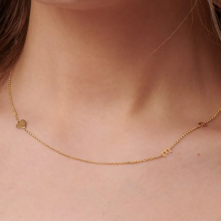 10k Gold Double Initial Necklace