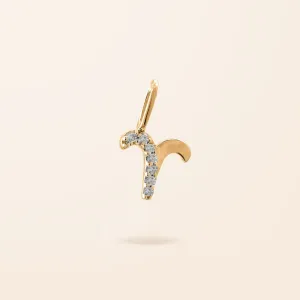 14K Gold Mini Diamond Zodiac Charm