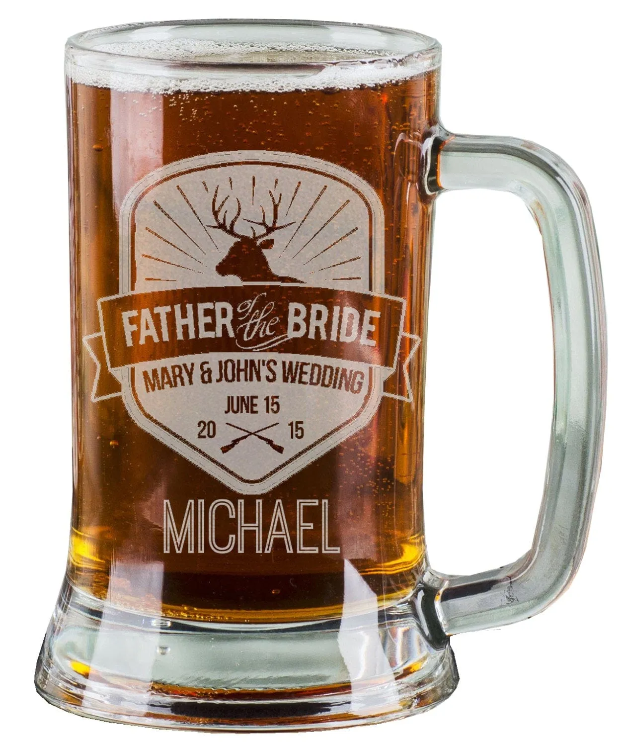 16 Oz Buck Hunter Groomsman Beer Mugs Wedding Party Hunting Engraved Groomsmen Best Man Groom Father Usher Gift Discounts Glass Etched