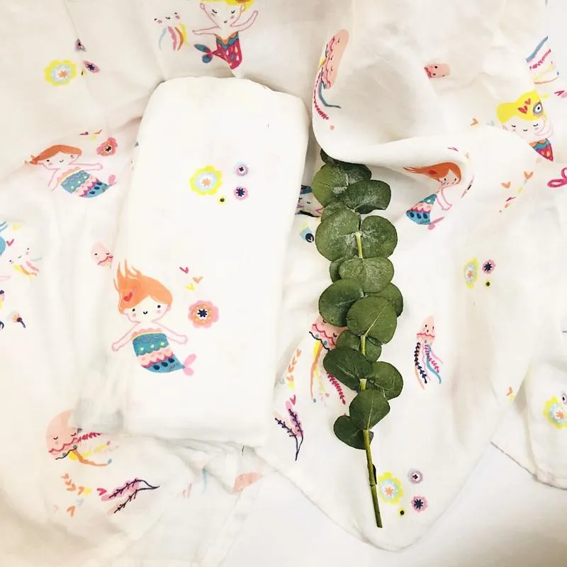 2 Pieces Baby Cotton/Bamboo Multi-Use Swaddle Blanket Wraps