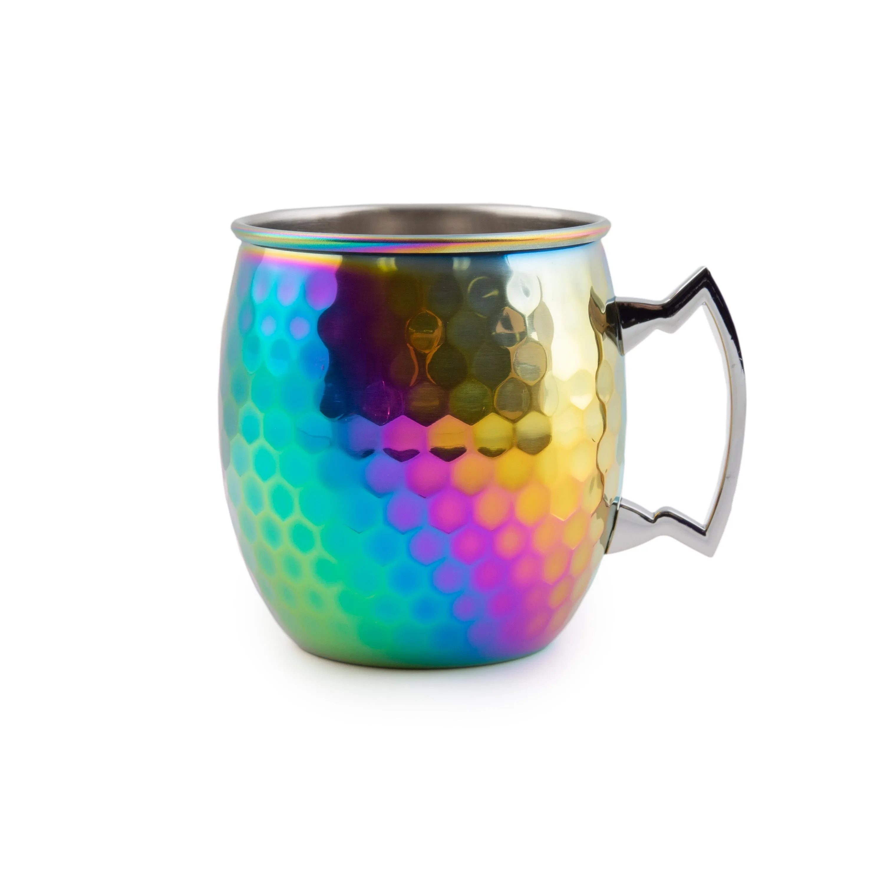 20 Oz Hammered Rainbow Moscow Mule Mugs, Set Of 4