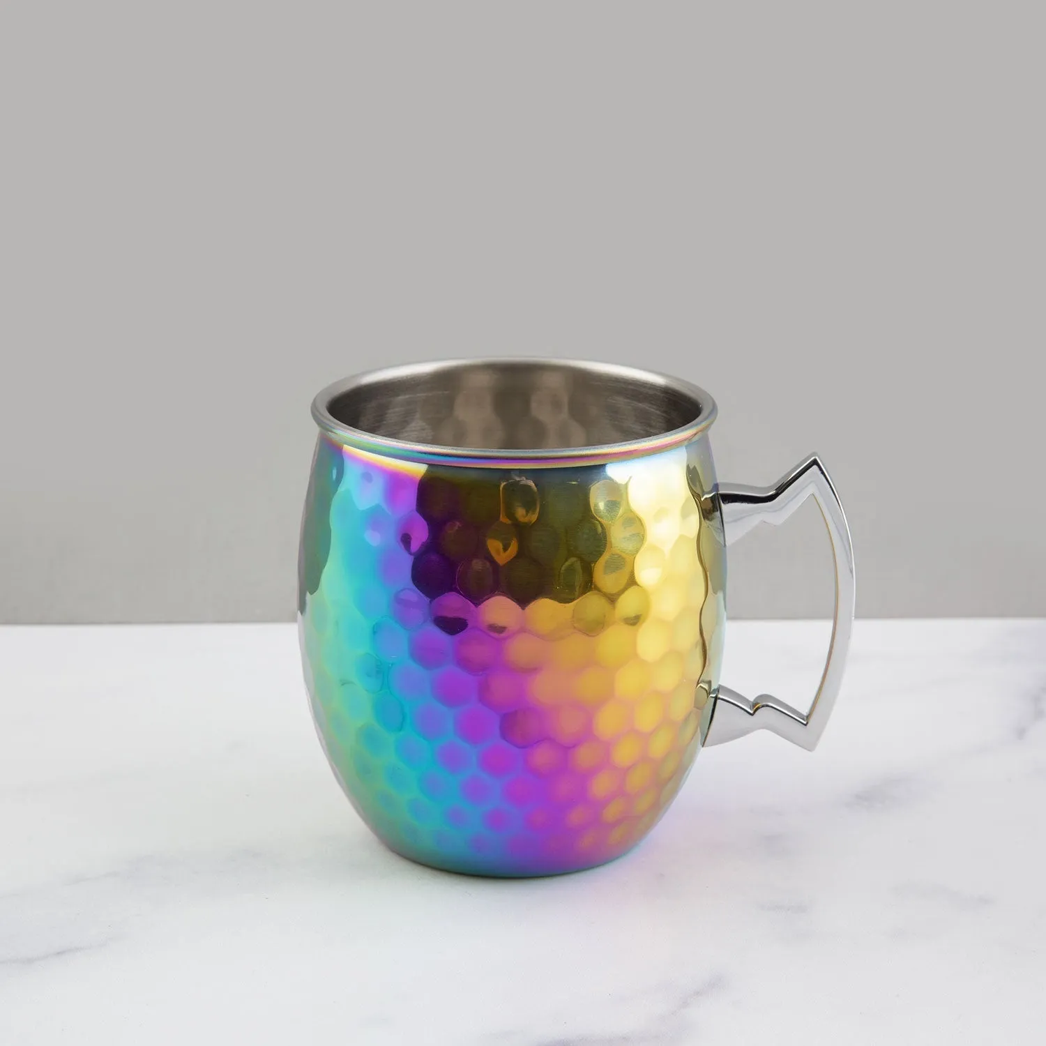 20 Oz Hammered Rainbow Moscow Mule Mugs, Set Of 4