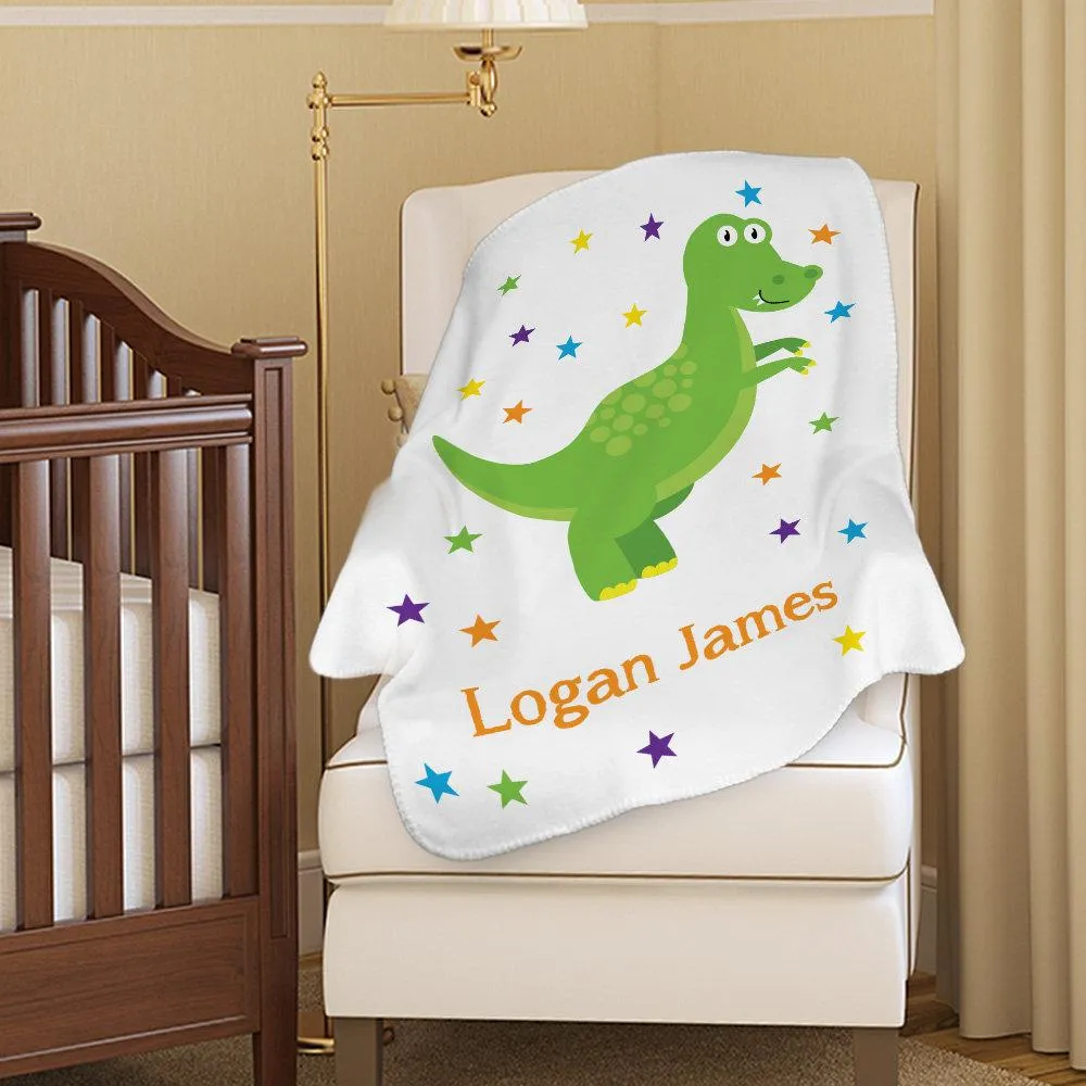 30 x 40 Personalized Dinosaur Baby Blanket