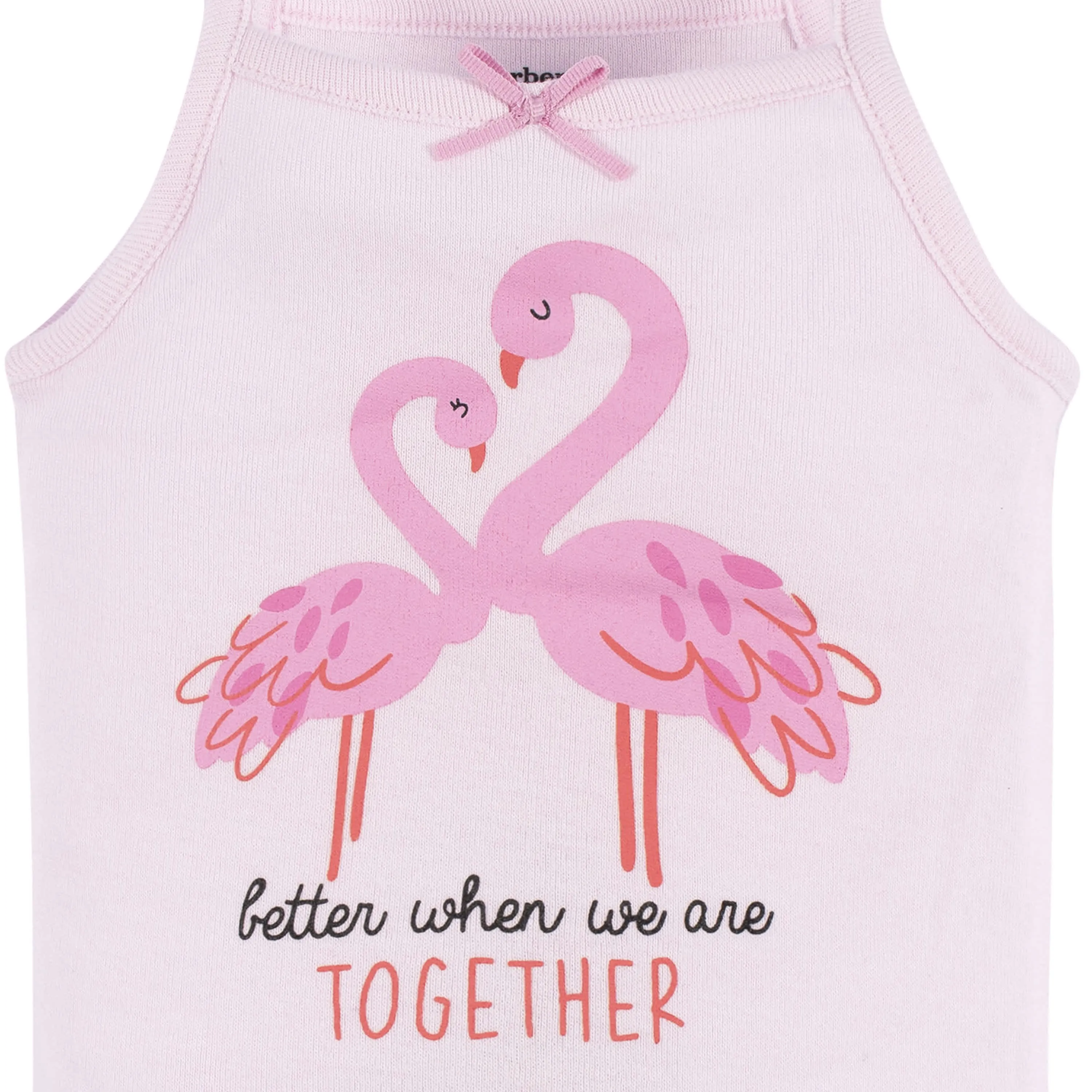 4-Pack Baby Girls Flamingo Fun Sleeveless Onesies® Bodysuits