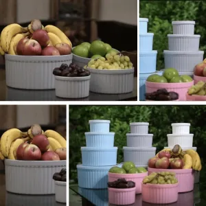 4Pcs Plastic Bowl Set With Lid