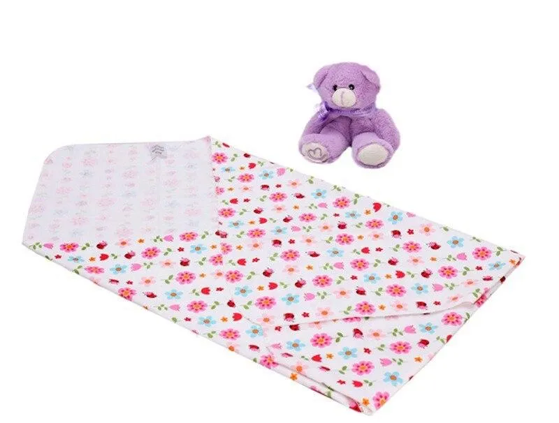 4Pcs/Pack Baby Super Soft Brushed Cotton Flannel Swaddle Wrap Blankets