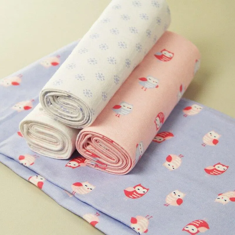 4Pcs/Pack Baby Super Soft Brushed Cotton Flannel Swaddle Wrap Blankets