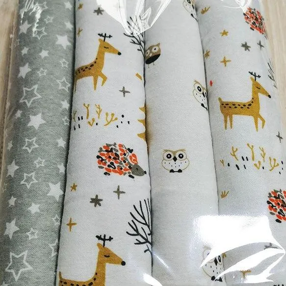 4Pcs/Pack Baby Super Soft Brushed Cotton Flannel Swaddle Wrap Blankets