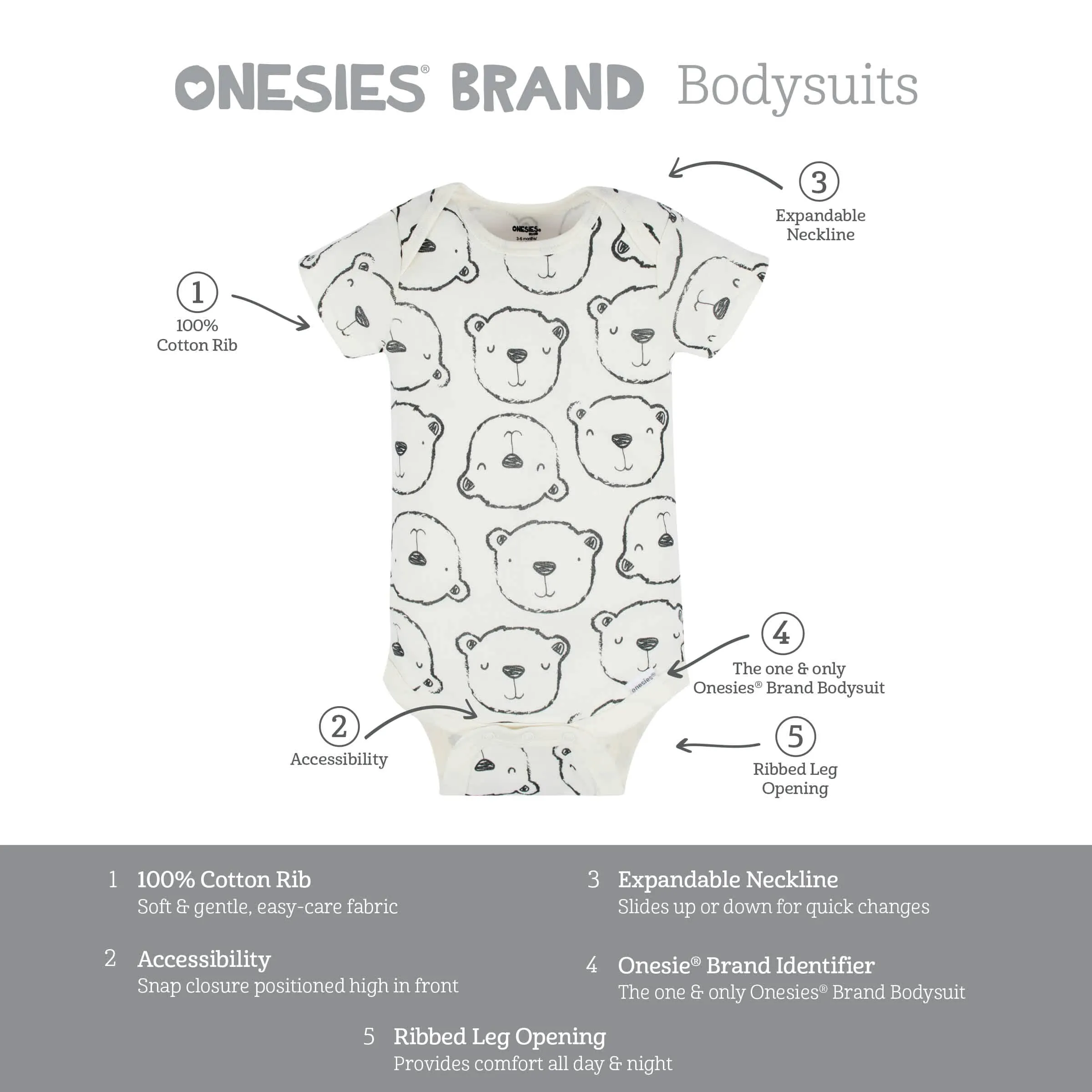 8-Pack Baby Boys Unbearably Cute Short Sleeve Onesies® Bodysuits