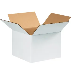 8 x 8 x 6" White Corrugated Boxes