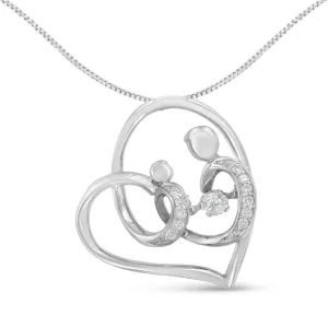 .925 Sterling Silver 1/6 cttw Diamond Heart Pendant Necklace (H-I, I1-I2)