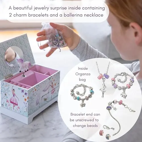 Abi Olie Ballerina Unicorn Jewelry Box for Girls & Little Girls Jewelry Box