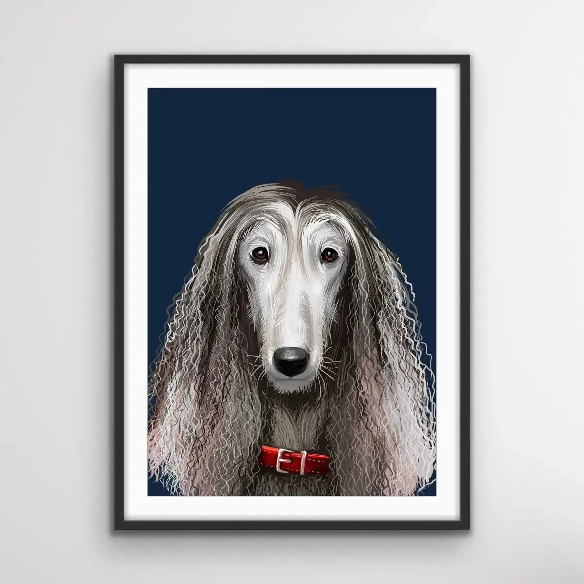 Afghan Hound Dog Art Print - Stretched Canvas Wall Art