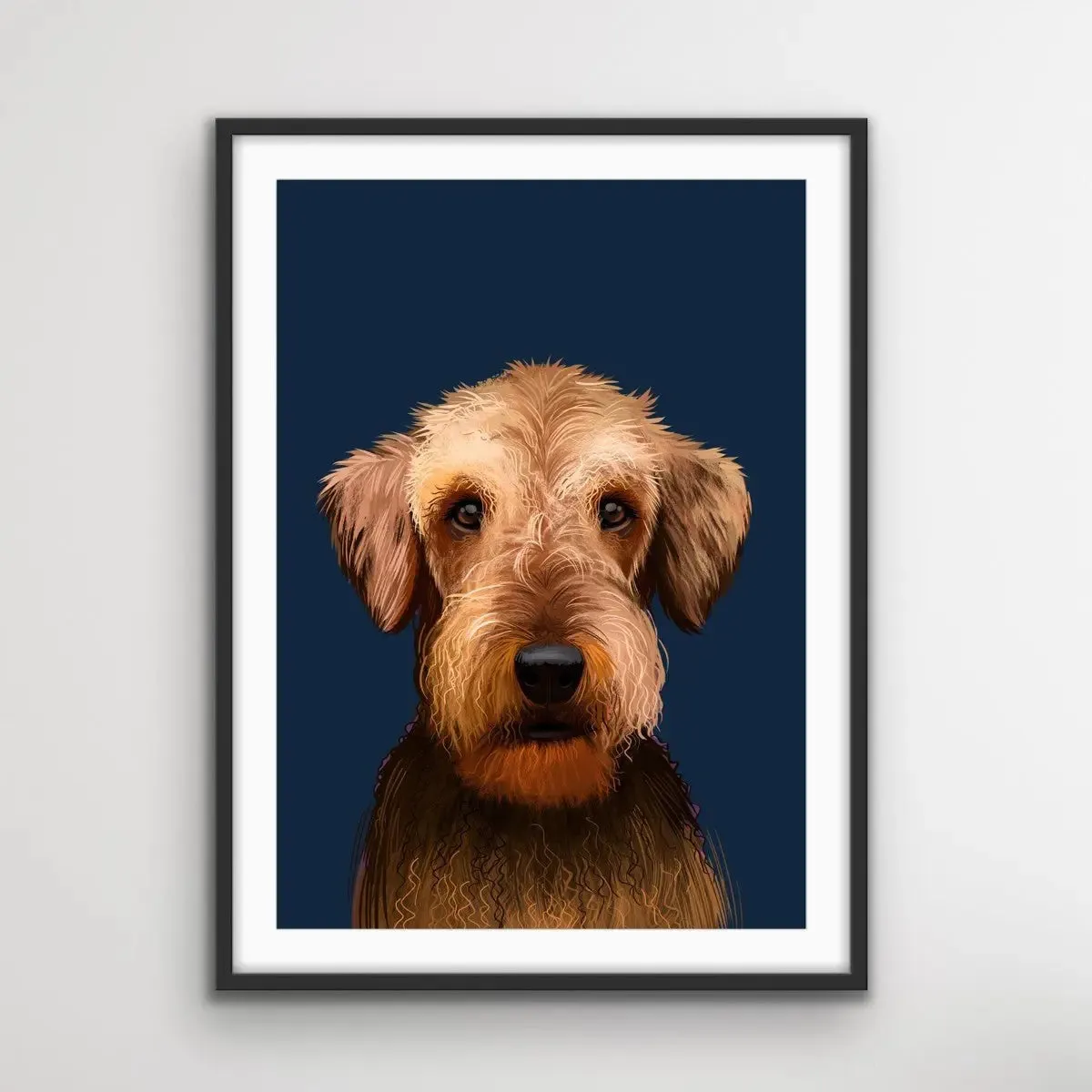 Airedale Terrier Dog Rectangular Art Print Stretched Canvas Wall Art