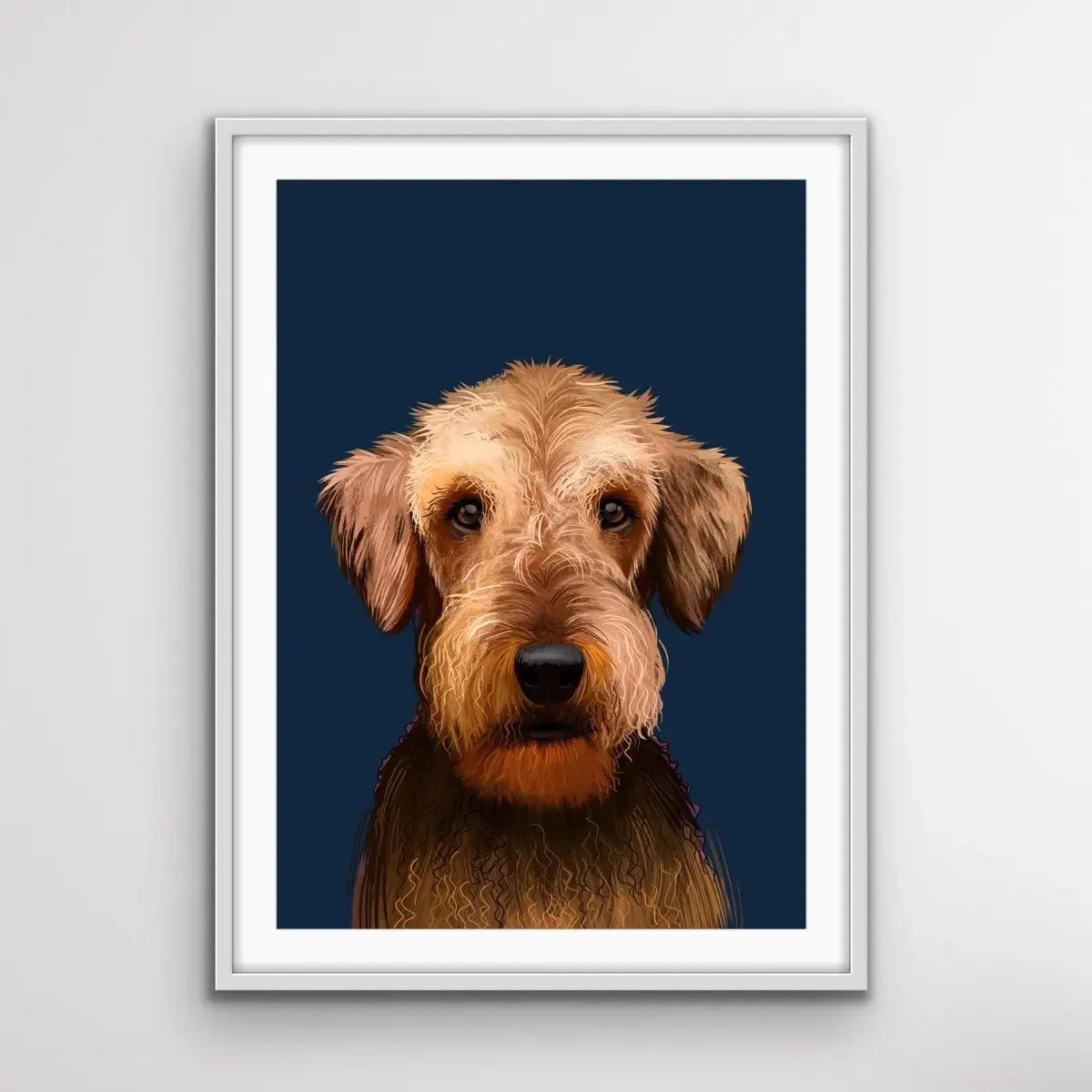 Airedale Terrier Dog Rectangular Art Print Stretched Canvas Wall Art