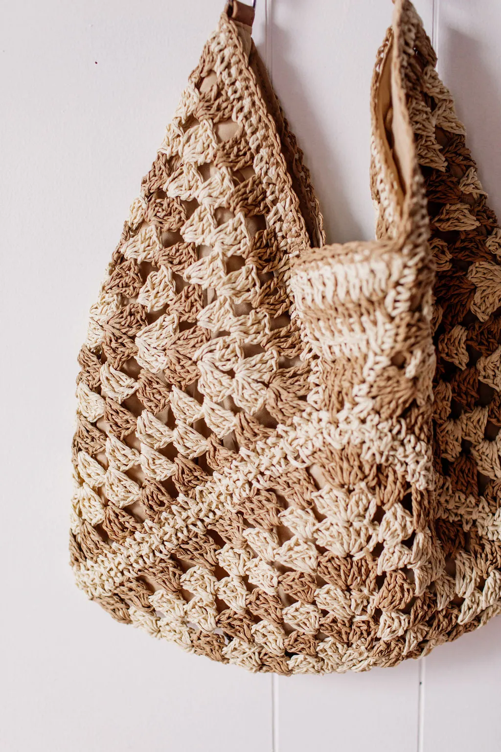 Ash Mocha Patterned Woven Bag