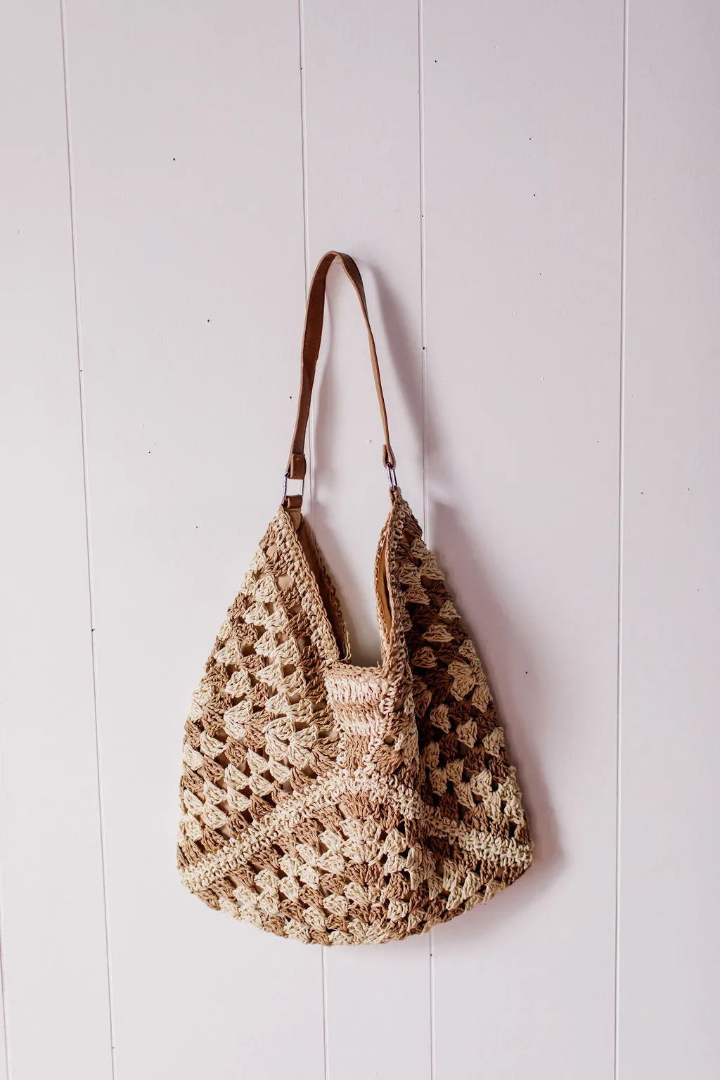 Ash Mocha Patterned Woven Bag