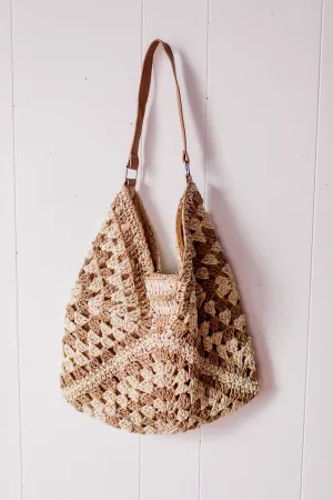 Ash Mocha Patterned Woven Bag