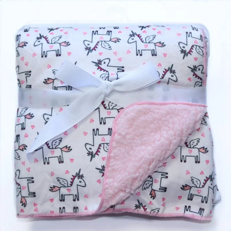 Baby Double Layered Coral Fleece Swaddle Wrap Blanket