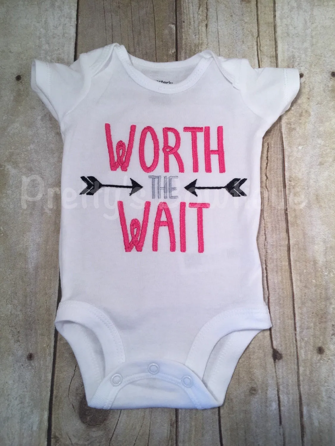 Baby girl Worth the Wait Bodysuit or shirt can be customized Hospital or Coming home outfit