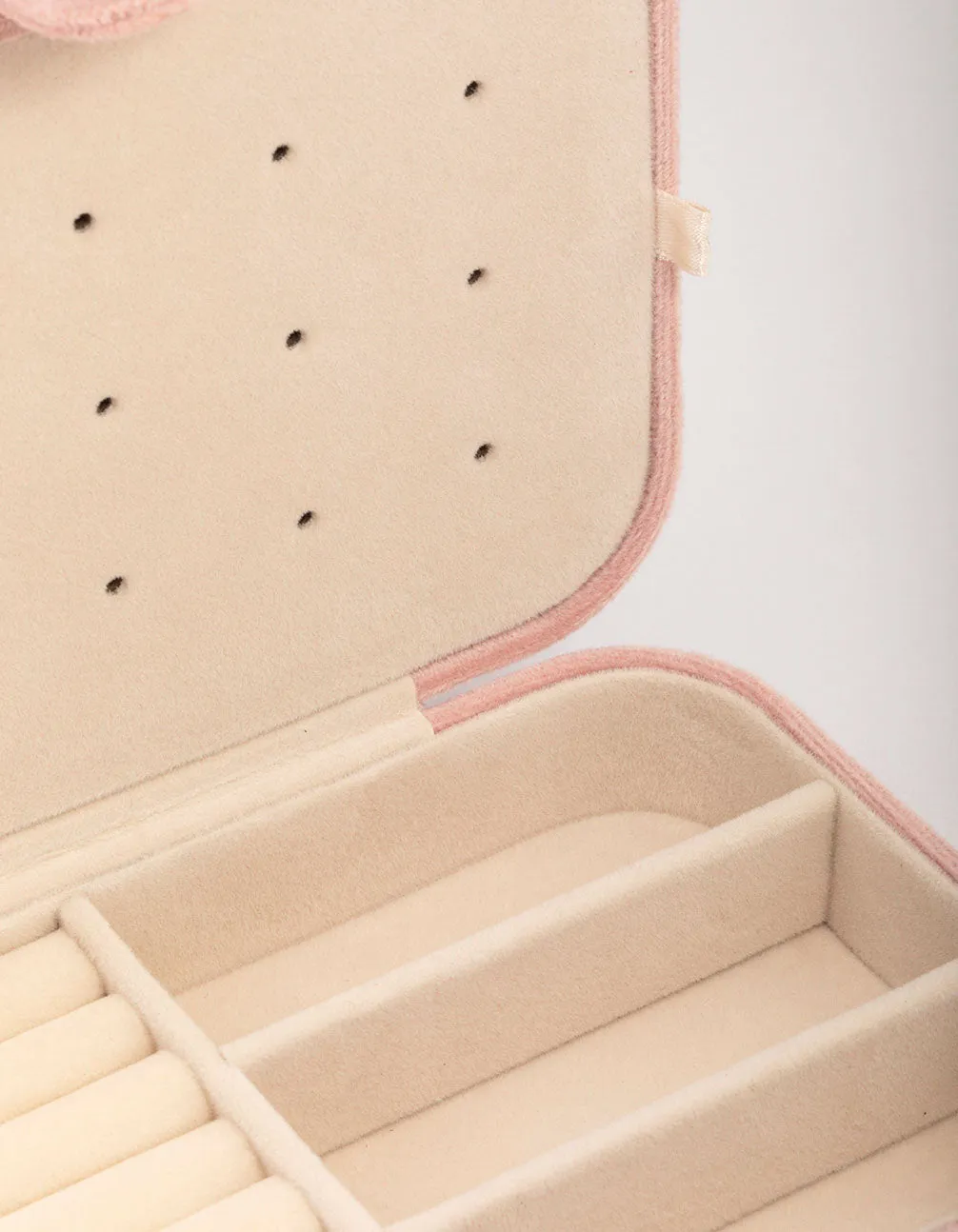 Blush Suede Rectangular Jewellery Box