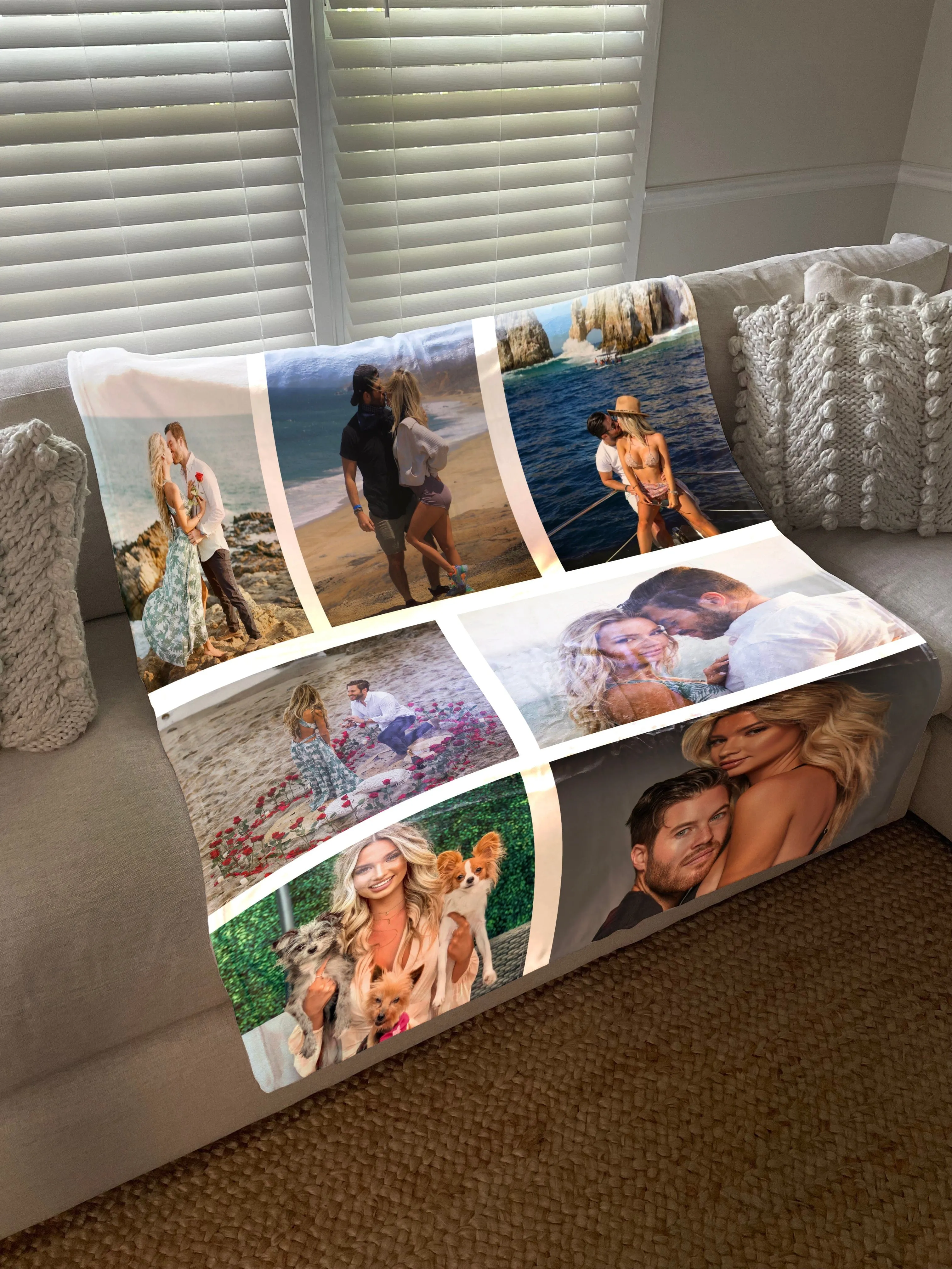 Build Your Own Design Custom Photo Collage Blanket | Blanket Personalized With Your Pictures