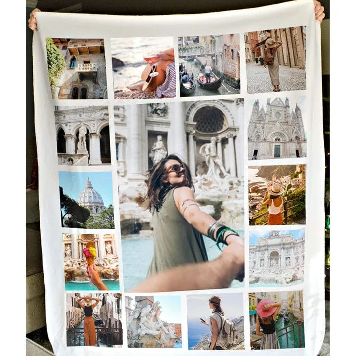 Build Your Own Design Custom Photo Collage Blanket | Blanket Personalized With Your Pictures