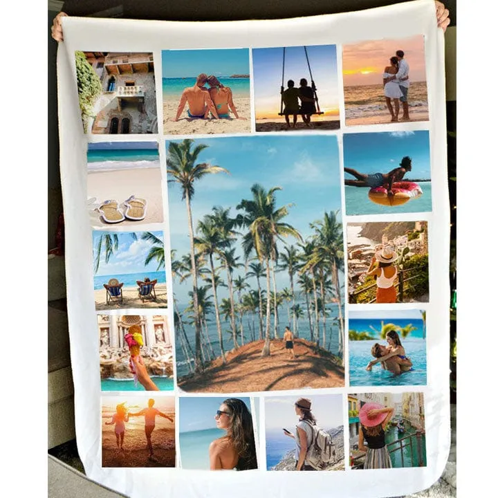 Build Your Own Design Custom Photo Collage Blanket | Blanket Personalized With Your Pictures