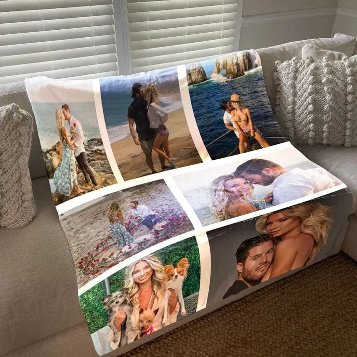 Build Your Own Design Custom Photo Collage Blanket | Blanket Personalized With Your Pictures