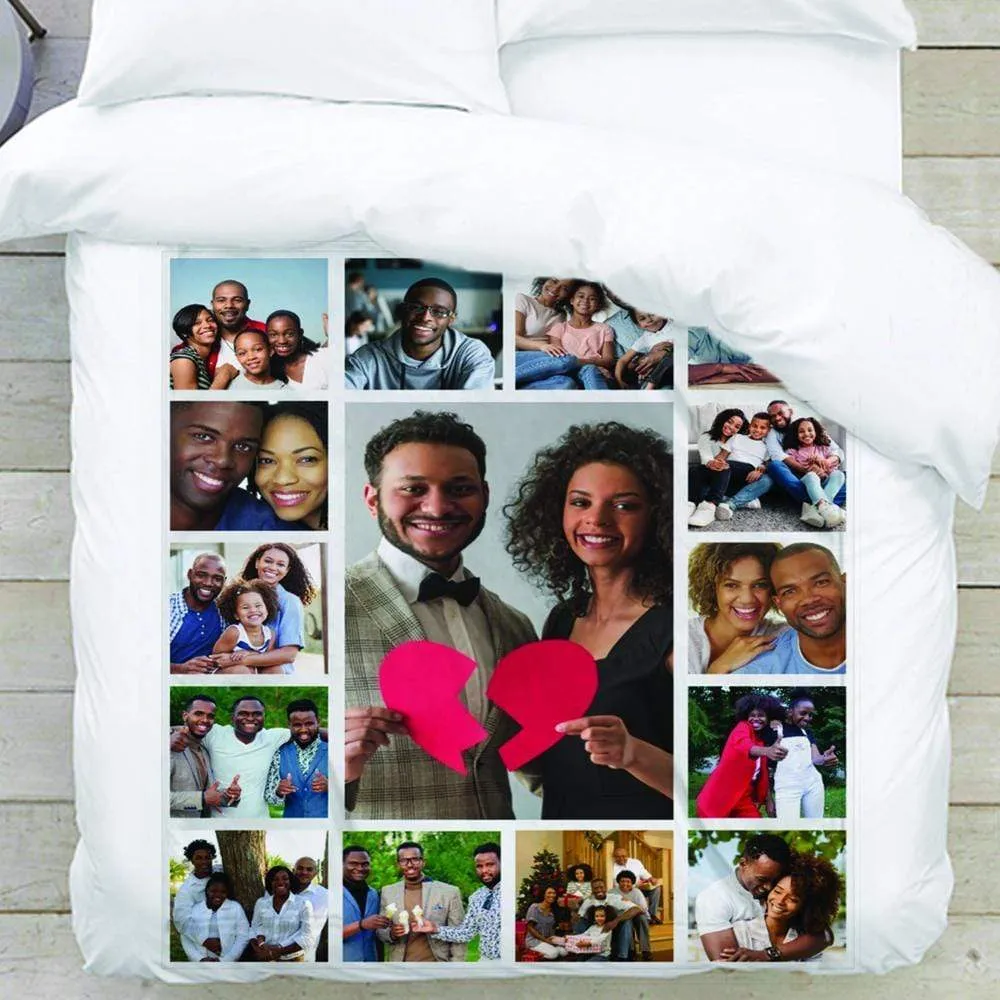 Build Your Own Design Custom Photo Collage Blanket | Blanket Personalized With Your Pictures