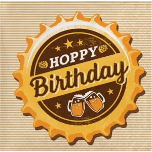 Bulk Cheers and Beers Beverage Napkins Hoppy Birthday (192 per Case)