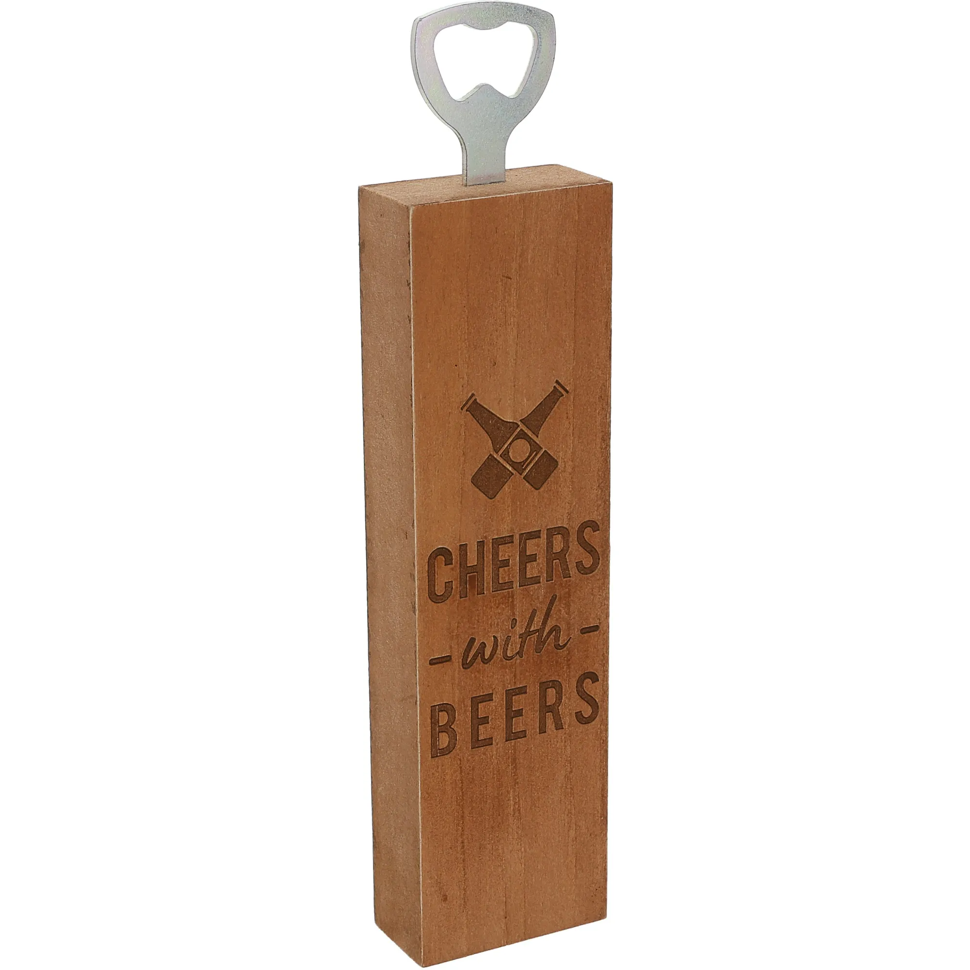 Cheers with Beers 2" x 7" Wooden Bottle Opener