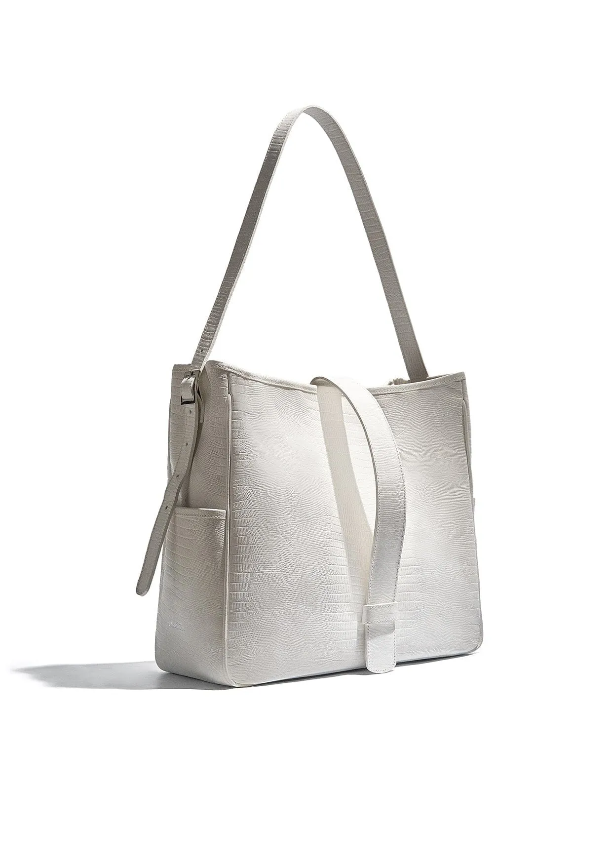 Cocó Leather Mock-Lizard Tote Bag