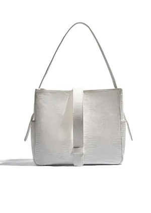 Cocó Leather Mock-Lizard Tote Bag