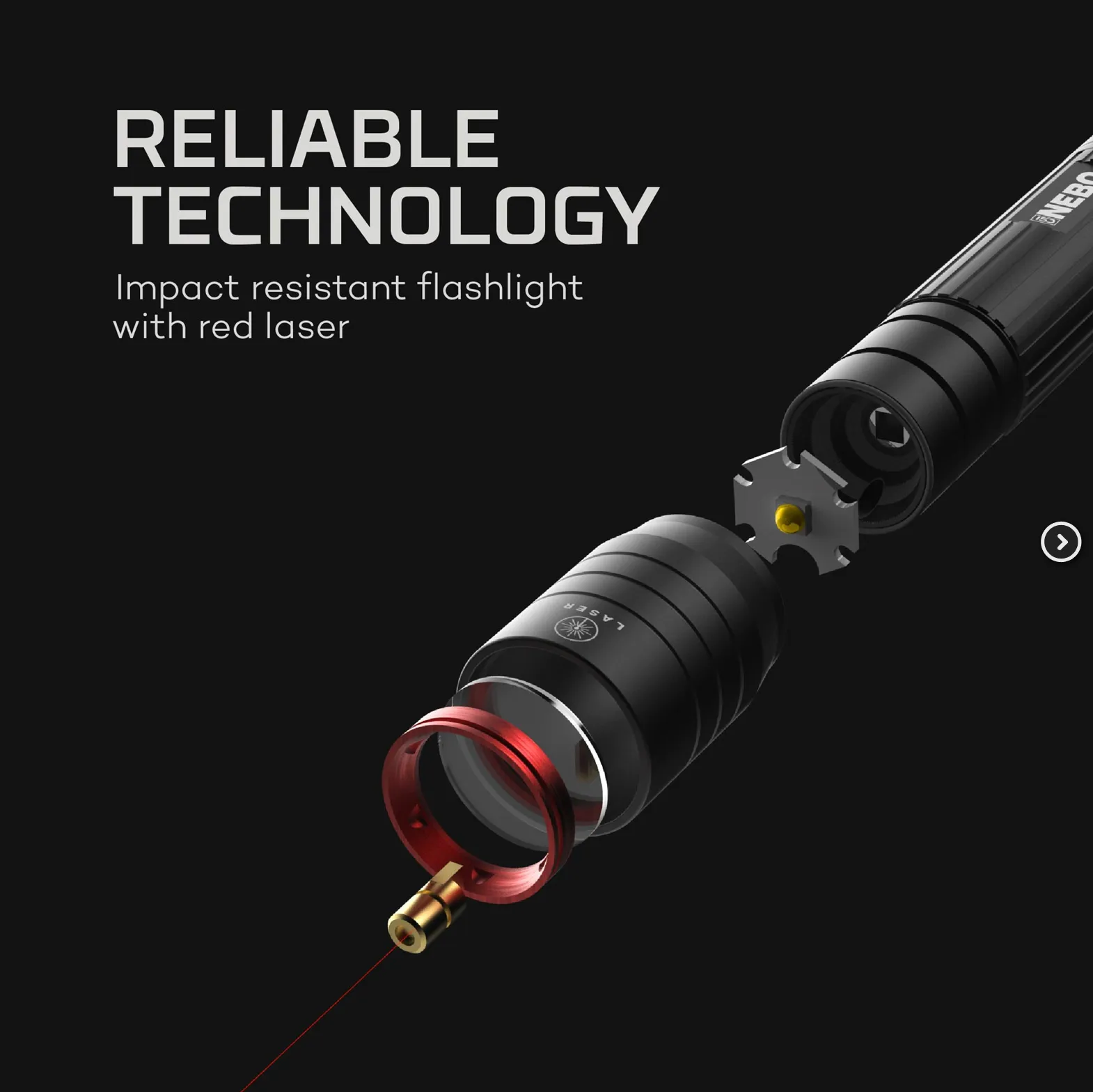 CSI LED 250 Lumen Laser Magnetic Flashlight - BLACK