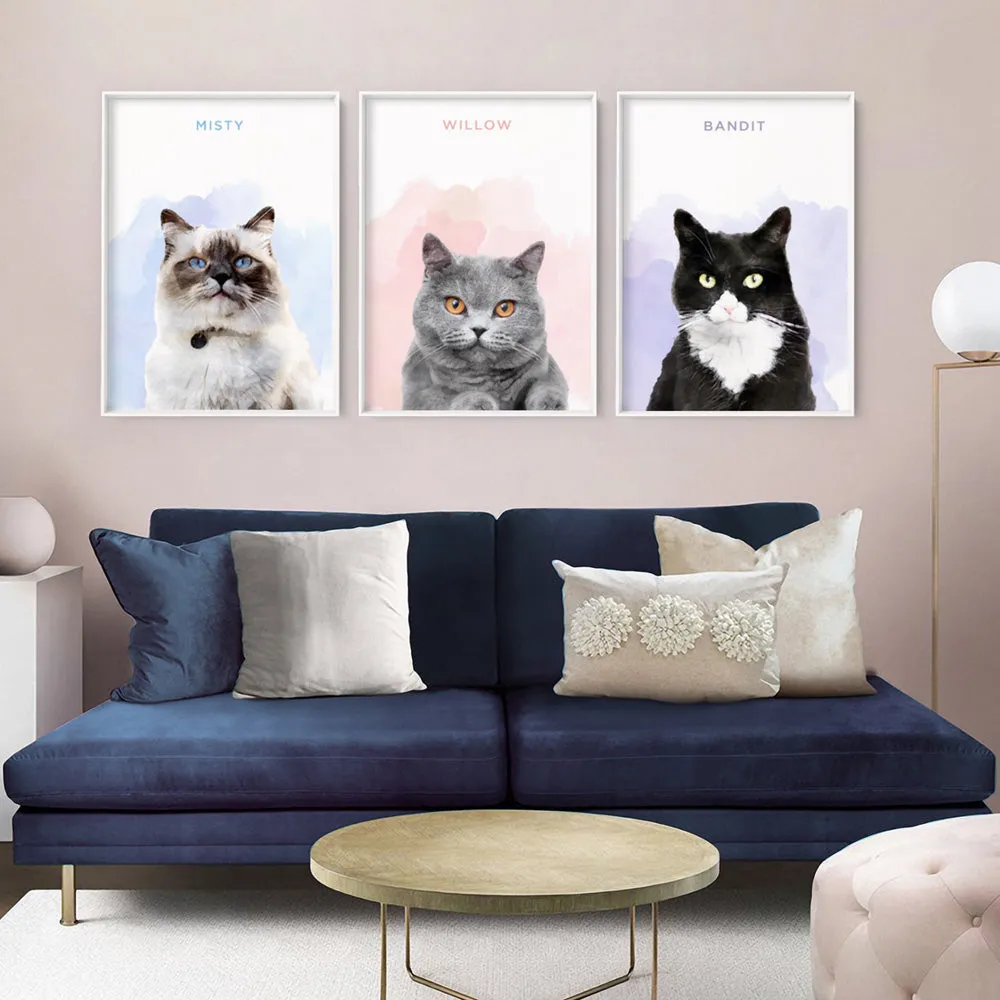 Custom Cat Portrait | Watercolour - Art Print