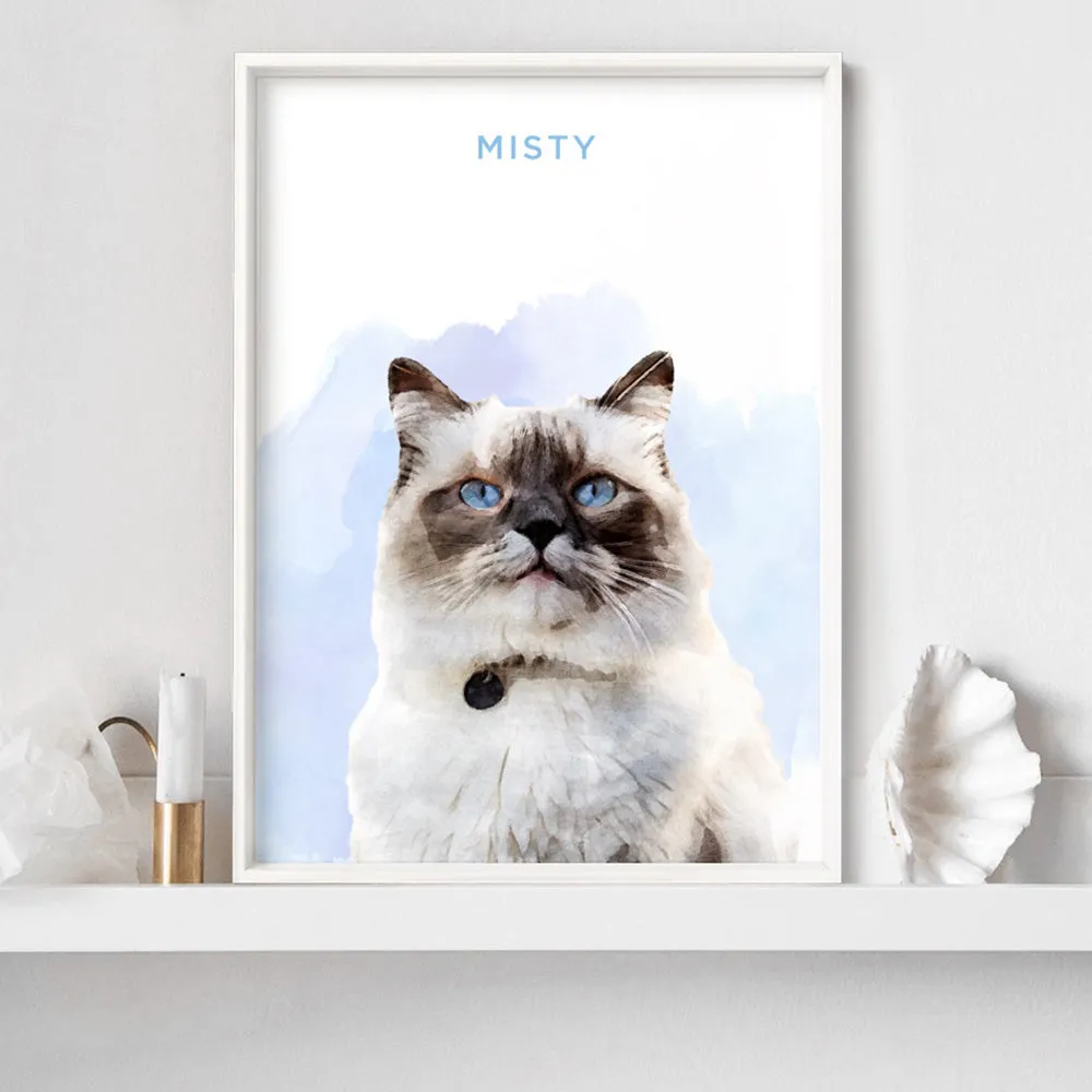 Custom Cat Portrait | Watercolour - Art Print