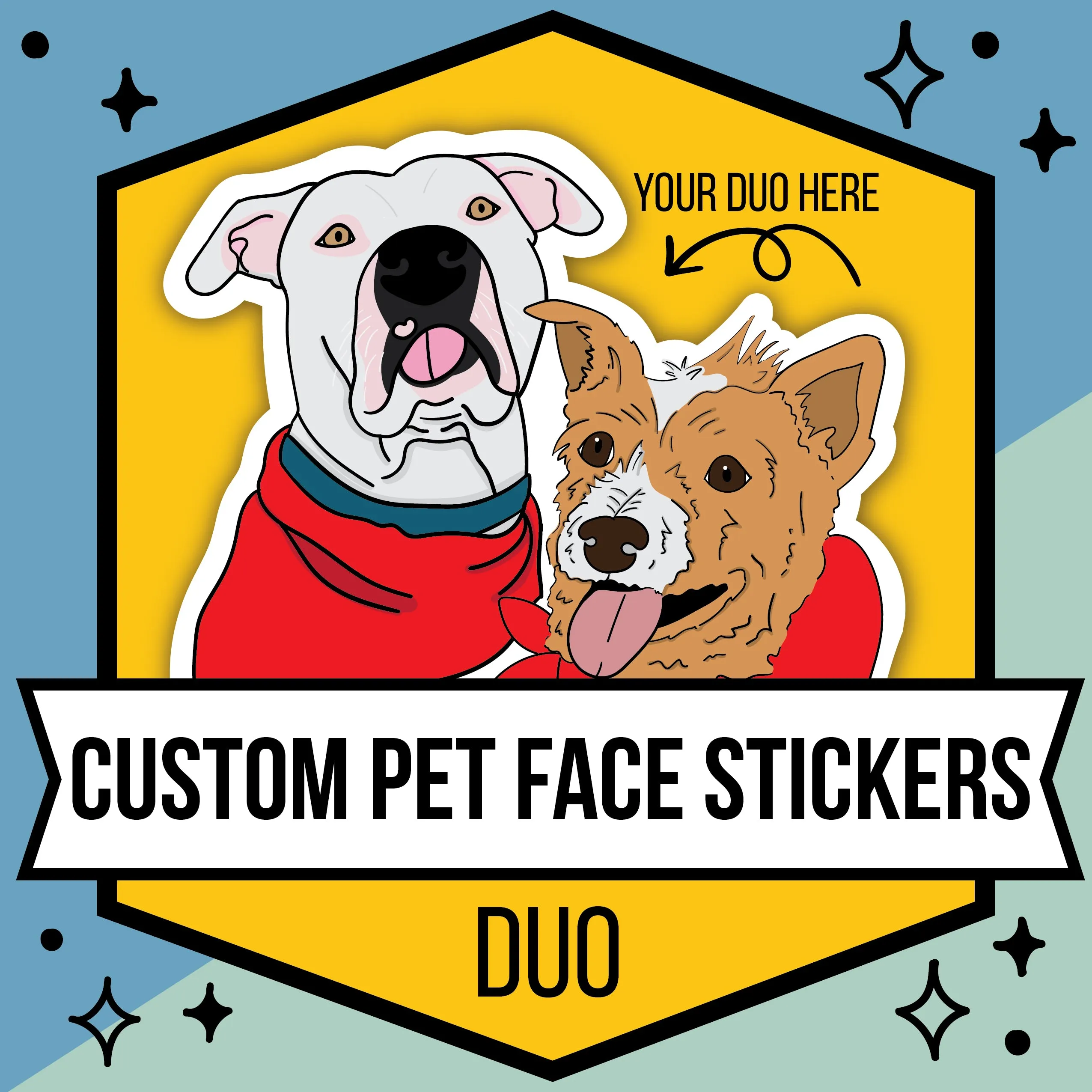 Custom Illustrated Pet Face Sticker