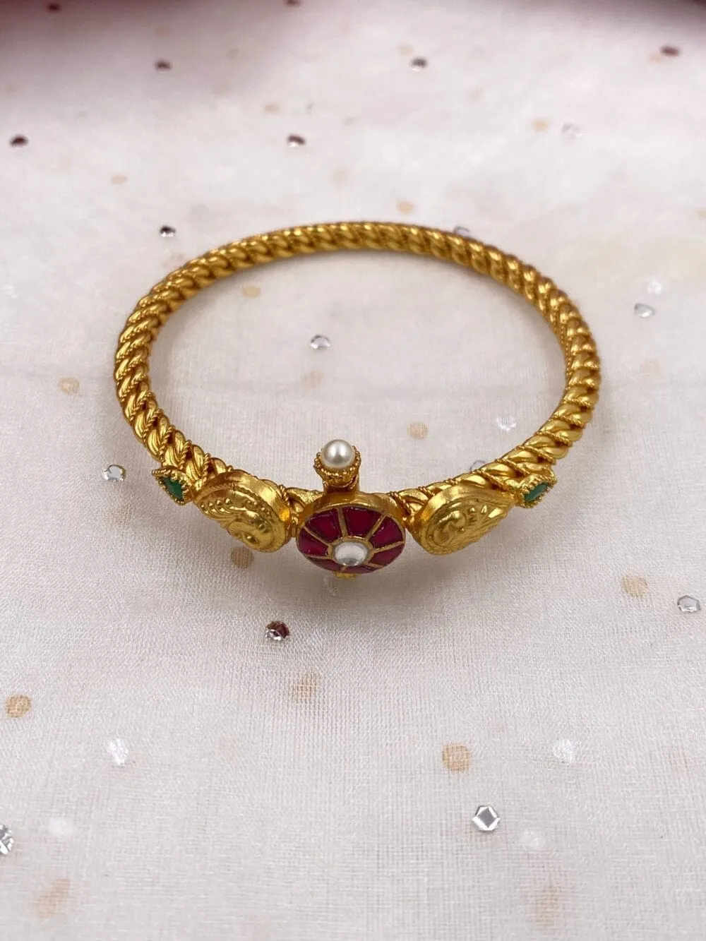 Designer Gold Plated Light Weight Golden Bracelet For Women By Gehna Shop