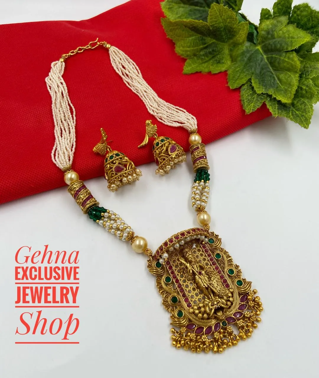 Designer Lord Vishnu Temple Set By Gehna Shop