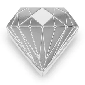 Diamond Favor Box with Metallic Silver