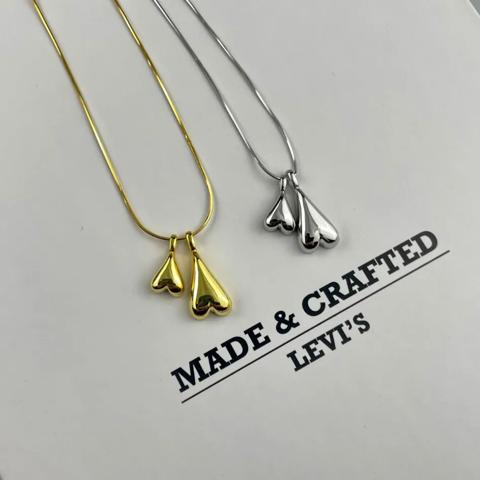 Double Heart Pendant Necklace