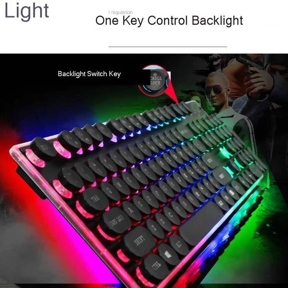 Dragon LED Backlight Gaming USB Wired Keyboard Mouse Set