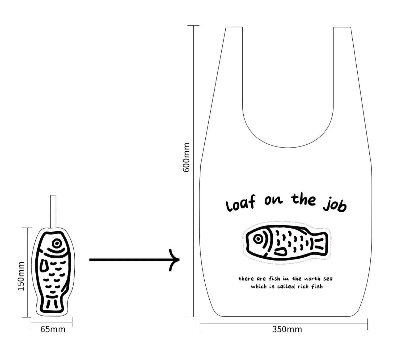 Eco-Friendly Rich Fish Tote Bag - Large Capacity Folding grocery Bag