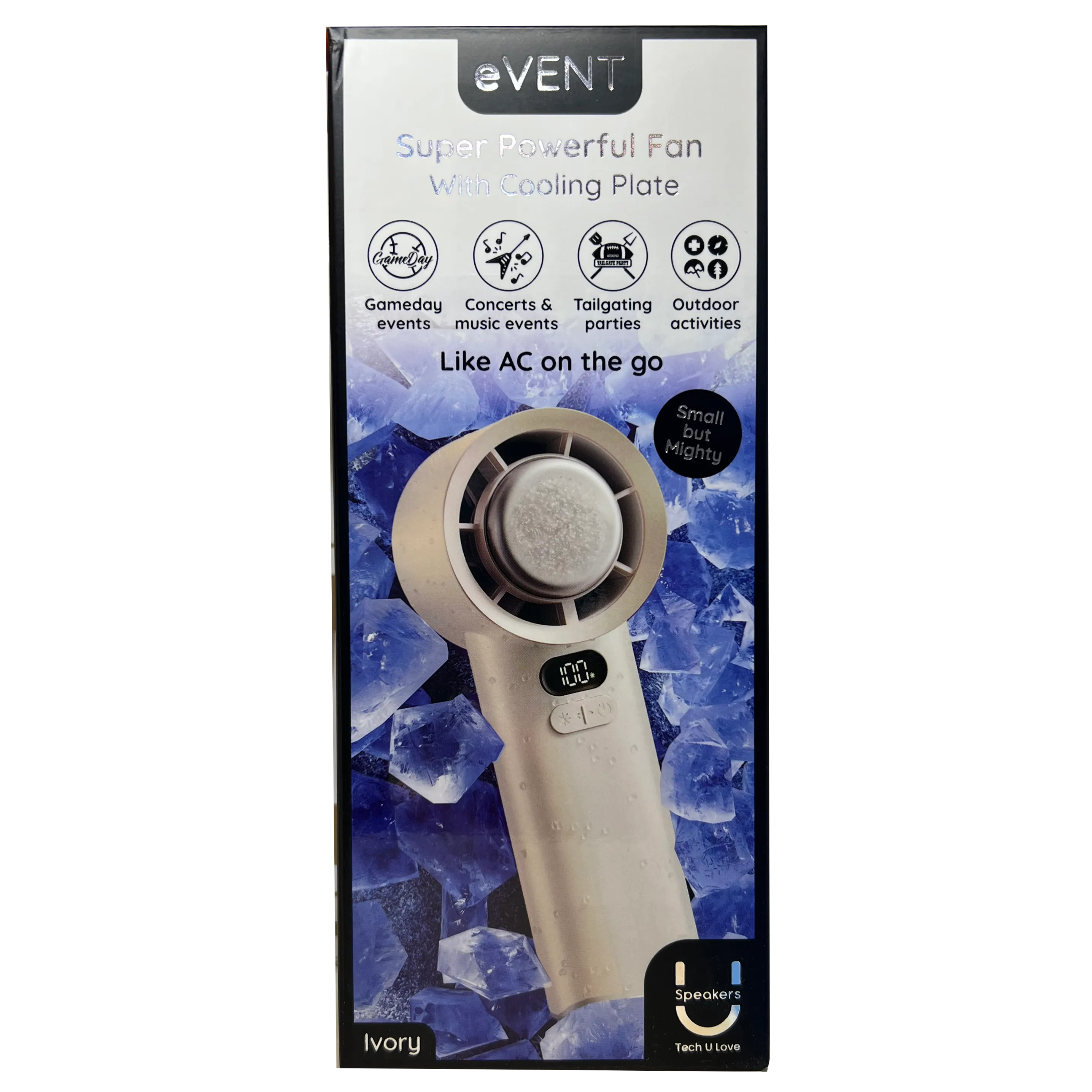 Fashionit eVENT Super Powerful Hand Held Fan With Cooling Plate – Ivory