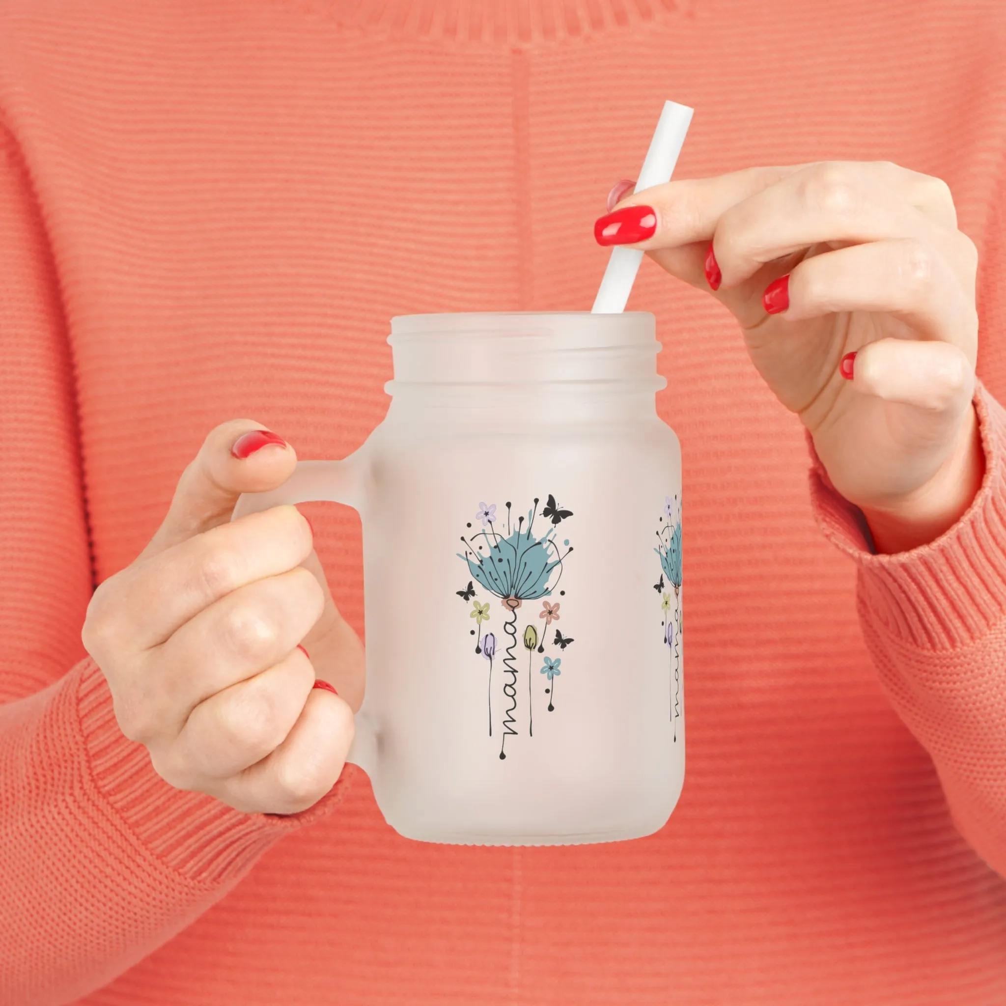 Floral Mama Mason Jar