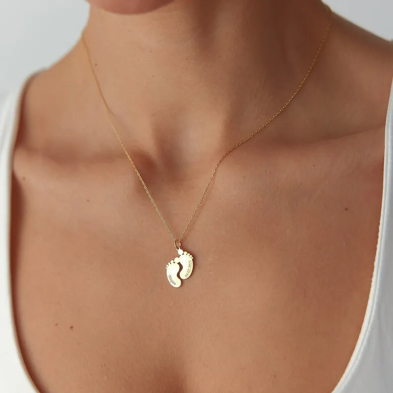 Footprint Necklace for Mom Personalized Footprint Necklace Mother or Baby Gift Footprint Charm  Mothers Day Gift Gift for Her