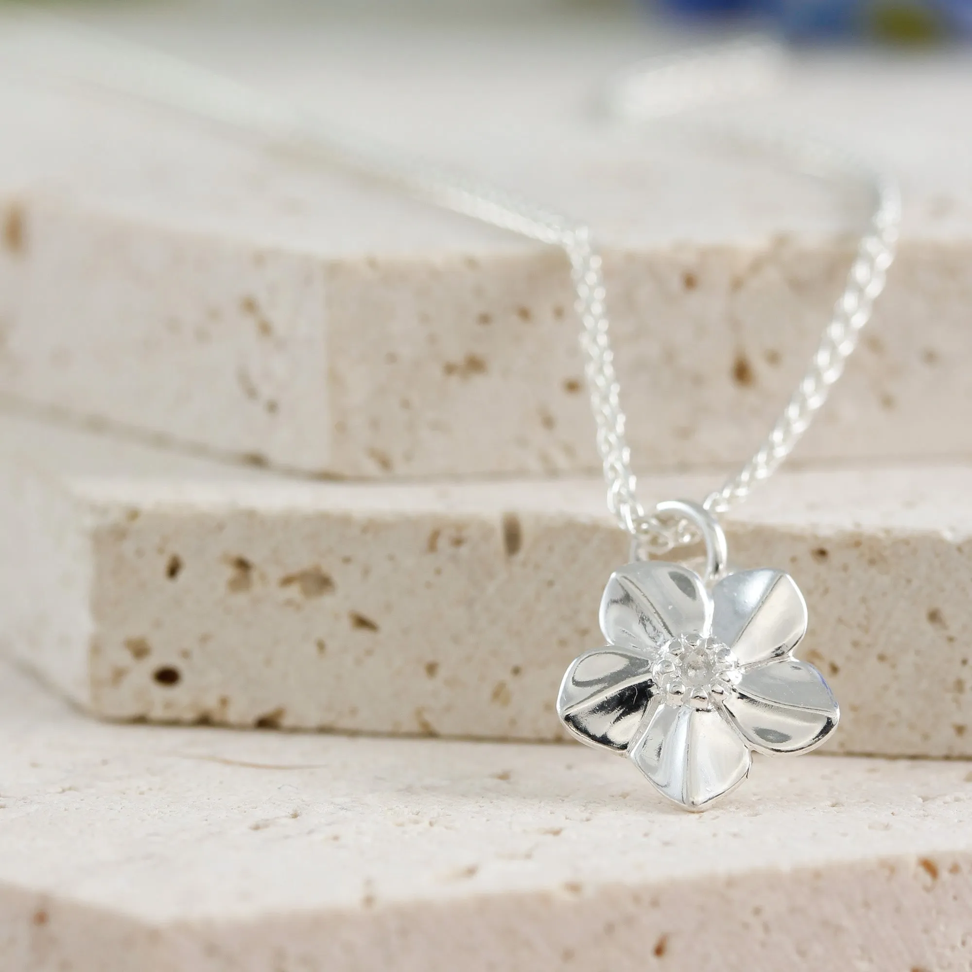 Forget-Me-Not Silver Necklace