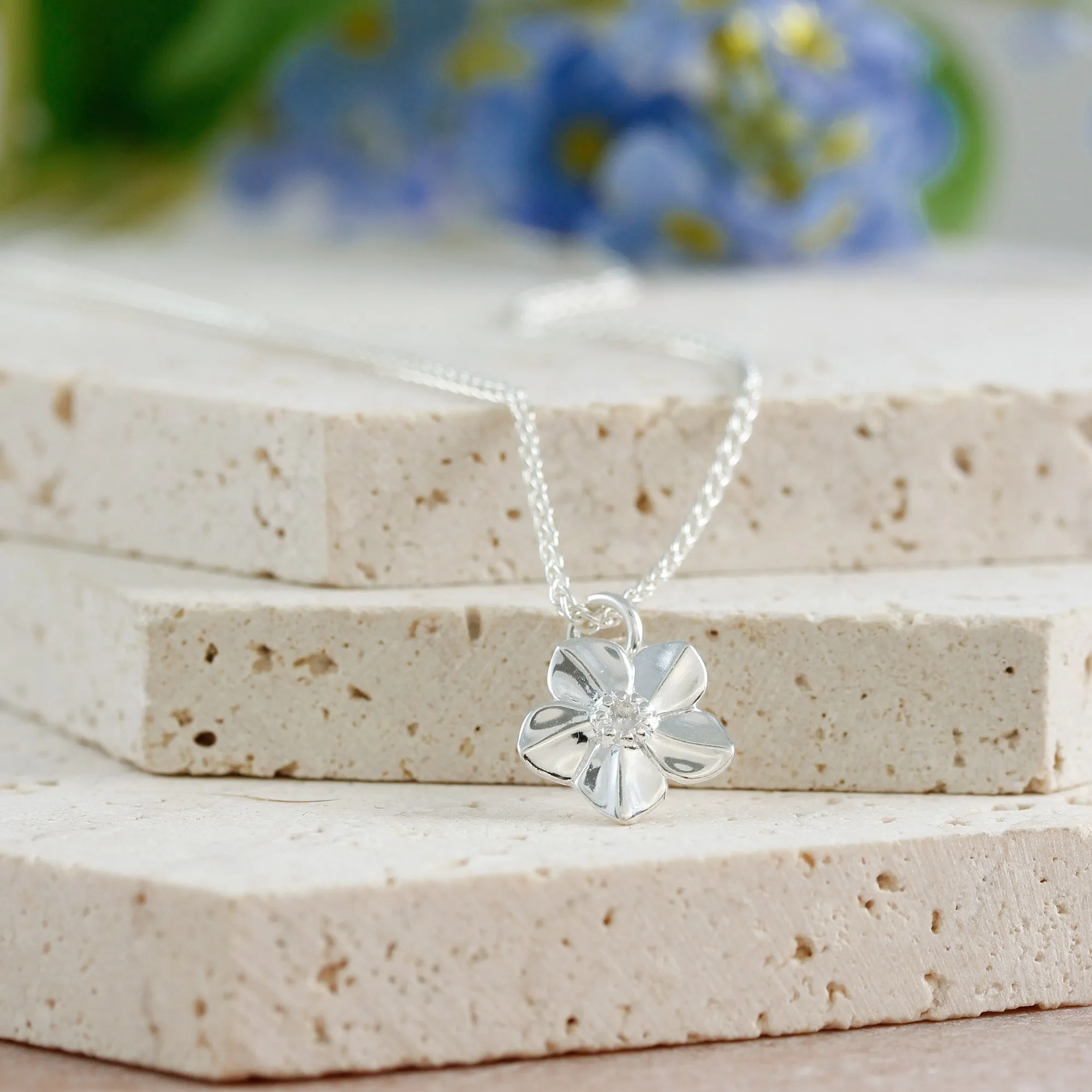 Forget-Me-Not Silver Necklace