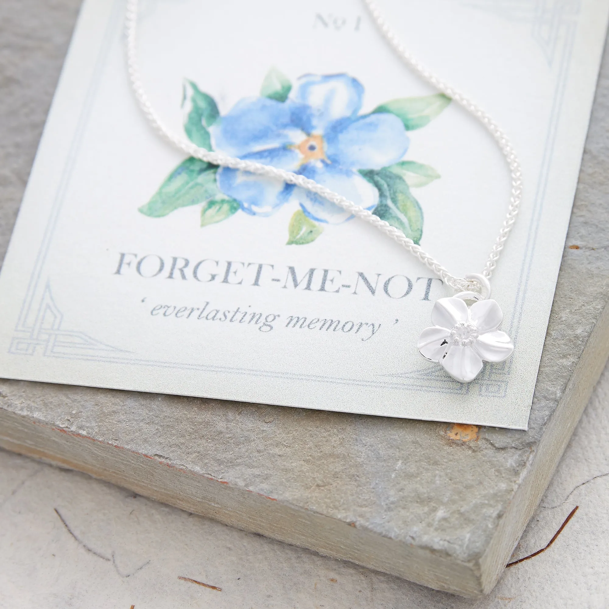 Forget-Me-Not Silver Necklace